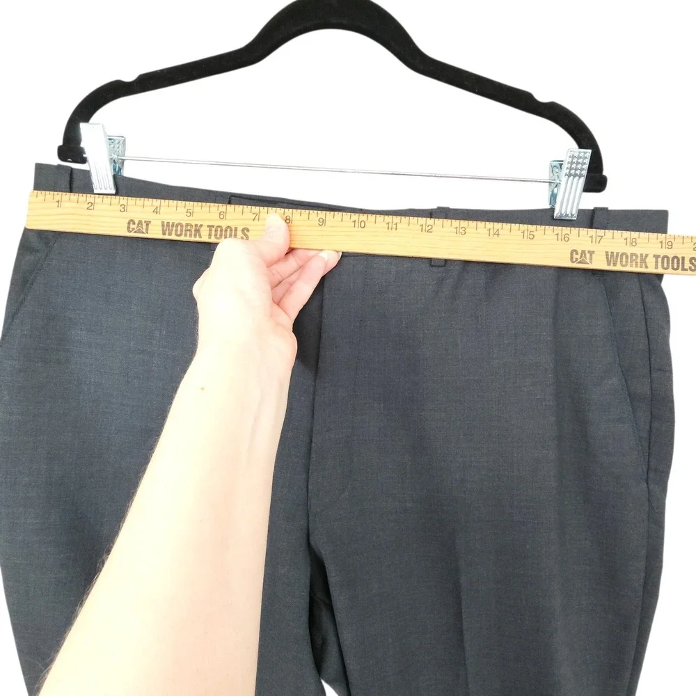LRL Lauren Ralph Lauren Dress Pants‎ 38L (37x38) Men Gray Wool Flat Front Canada